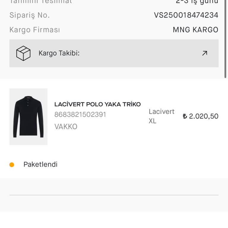 Vakko Online Alışverişte Teslimat Sorunu