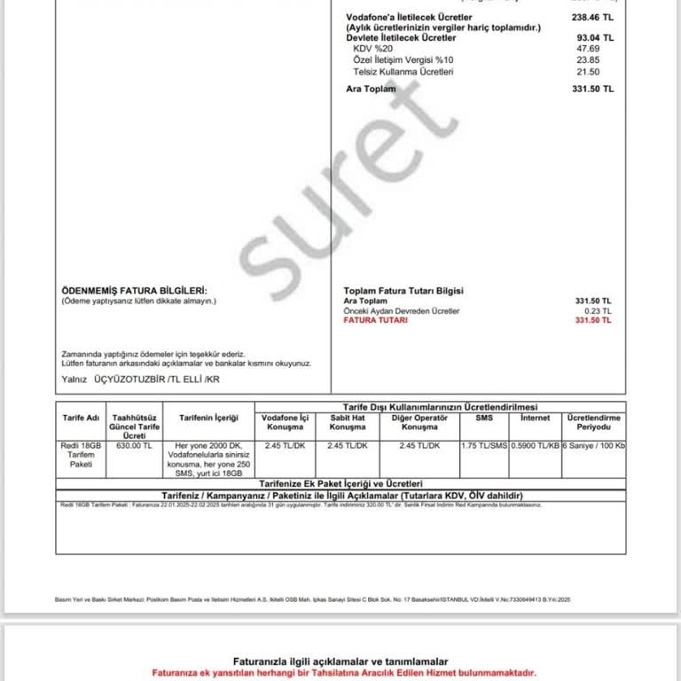 Fatura Artışının Sebebini Öğrenmek İstiyorum