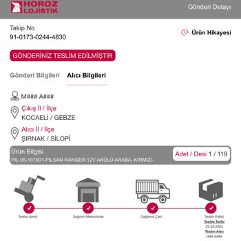 E-bebek Ve Horoz Lojistik Arasında Kaybolan Akülü Araç