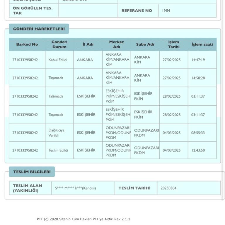 PTT Kargo Teslim Edilmedi Mağduriyet Yaşanıyor