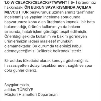 Adidas Ayakkabının Kısa Sürede Yıpranması