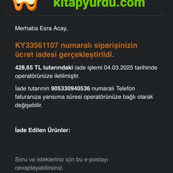 Kitap Siparişim İptal Edildi: Çözüm Bekliyorum