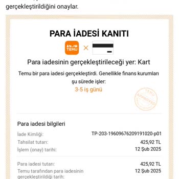 Temu Uygulamasında İade Sorunu Ve İletişim Eksikliği