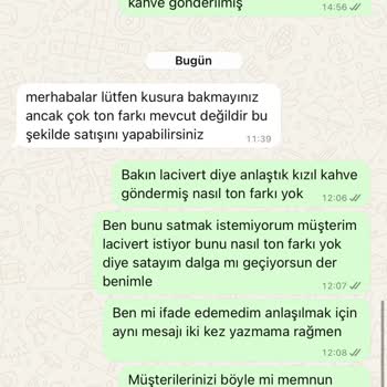 Yanlış Ürün Renkleri Ve Kötü Müşteri Hizmeti