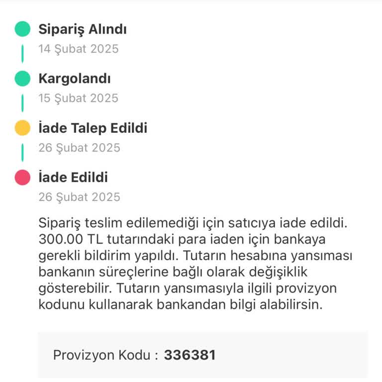 İade Edilen Ürünün Ücreti Kapalı Hesap Sorunu Nedeniyle Alınamıyor