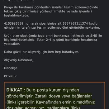 Yanlış Şehre Giden Kargo Ve Boyner'in İade Sorunu