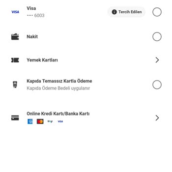 Ticket Kartı İle Sipariş Verilemiyor