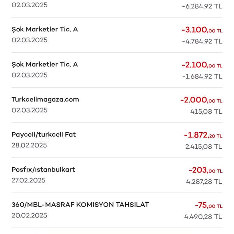 İzinsiz Hesap Harcamaları