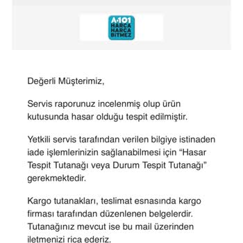 Hasarlı Televizyon Ve Çözüm Bulamayan A101