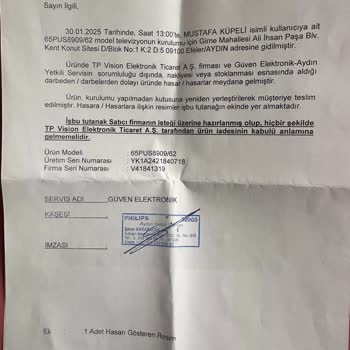 Hasarlı Televizyon Ve Çözüm Bulamayan A101