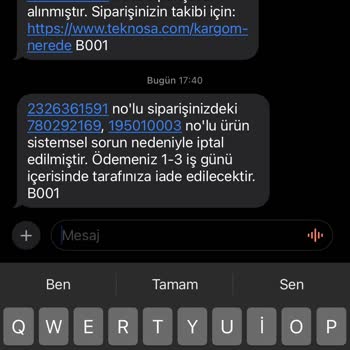 Kampanyalı Ürün İptali Ve Stok Sorunu