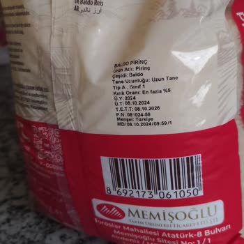 Tat Bakliyat Marka Pirinçte Küf Gibi Koku Ve Tat Sorunu