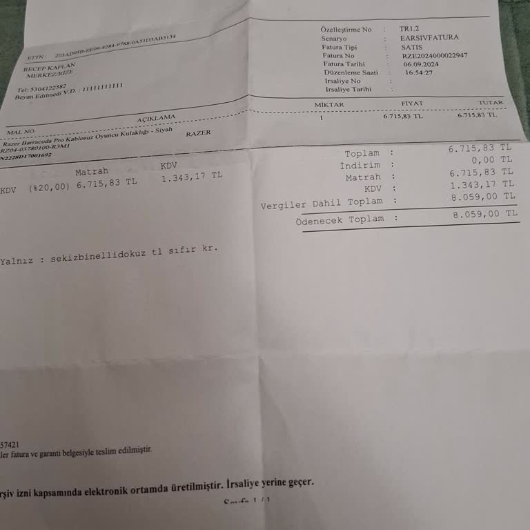 Garantili Ürün İçin Yetersiz Hizmet