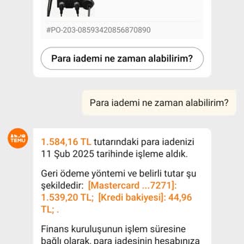 İade Edilmeyen Para Nedeniyle Hayal Kırıklığı