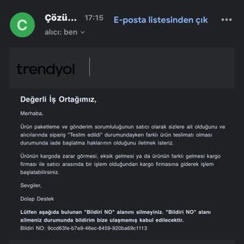 Trendyol Ekspres Ve Dolap Uygulaması Kargo Karışıklığında Sorumluluk Almıyor