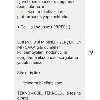 Çekiliş Vaadiyle Yanıltıcı Para Talepleri
