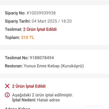 Trendyol GO'da Adres Karışıklığı Ve Çözüm Eksikliği
