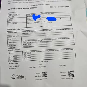 Lenovo Laptopumda Kronik Performans Sorunları