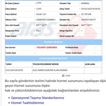 Aras Kargo'nun Manisa Teslimat Sorunu