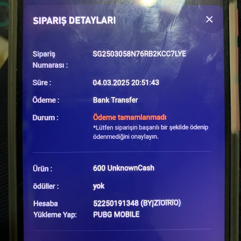 UC Yüklemesi Yapıldı, Hesaba Geçmedi