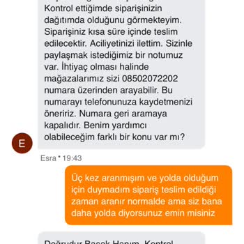 Sipariş Teslim Edilemedi Müşteri Destek Eksikliği