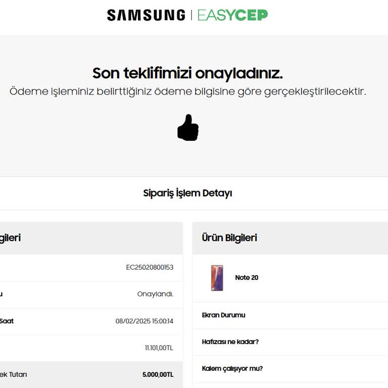 Samsung Takas Desteği Ödemesi Gecikmesi