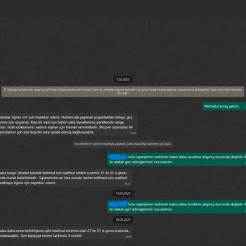 Geciken Sipariş Ve Eksik Müşteri Hizmetleri