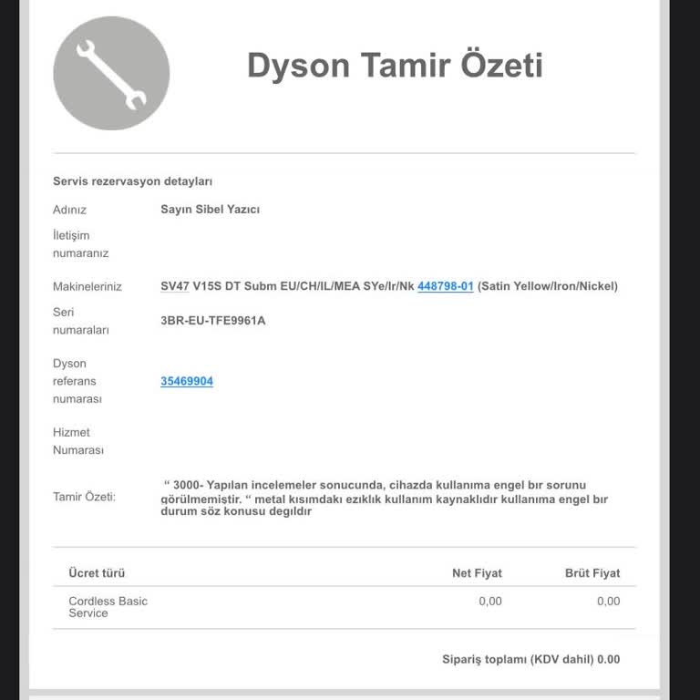 Dyson Süpürgemde Ezik Var, Müşteri Hizmetleri Çözüm Sunmuyor
