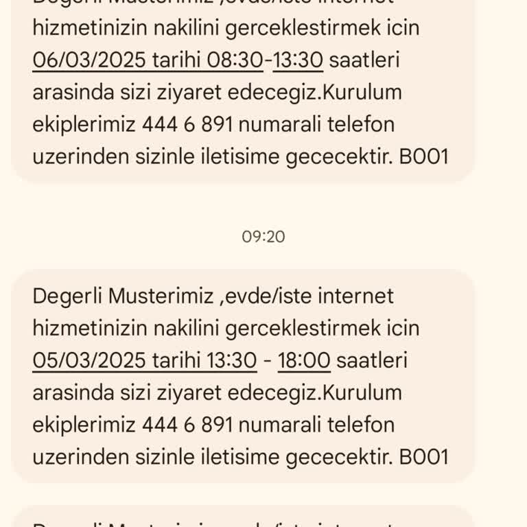 Sürekli Değişen Nakil Randevuları Ve Modem Memnuniyetsizliği