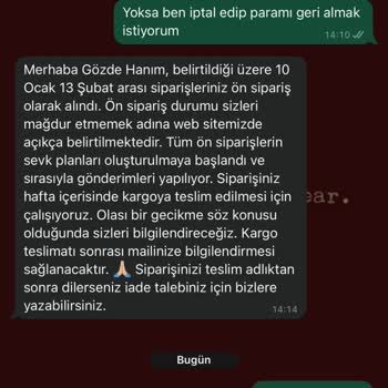 Ürün Kargoya Verilmedi, İade Talebi Reddedildi