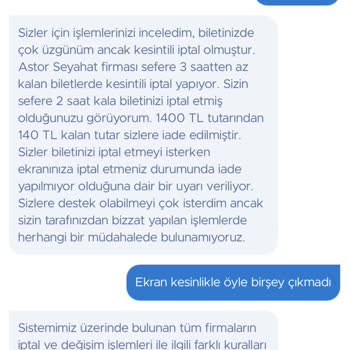 Haksız Bilet İptali Ve Eksik İade