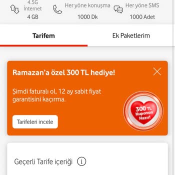 Vodafone Favori 4GB Tarifesinde Yanıltıcı Ücretlendirme Sorunu