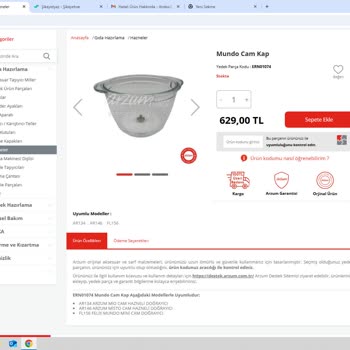 Arzum Yedek Parça Uyumsuzluğu Ve Müşteri Hizmetleri Sorunu!