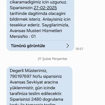Avansas'tan Sipariş Teslimatında Büyük Sorun