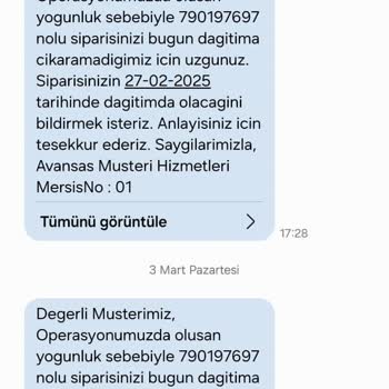 Avansas'tan Sipariş Teslimatında Büyük Sorun