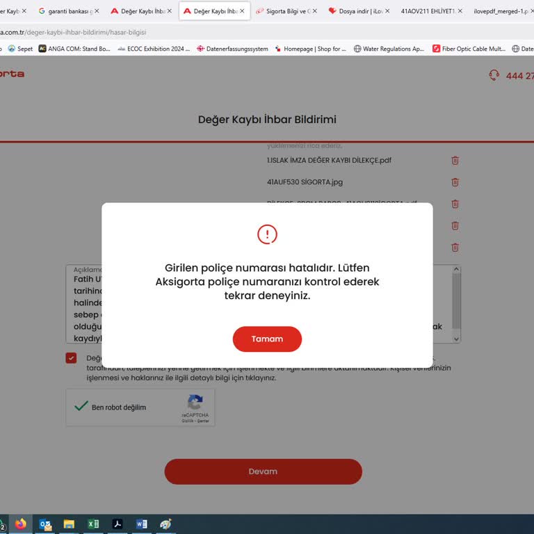 Araç Değer Kaybı Başvurusu Sistemde Takıldı