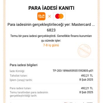 Geciken Para İadesi Ve Yetersiz Müşteri Hizmeti