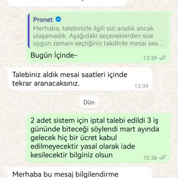 Pronet İptal Talebine Yanıt Vermiyor