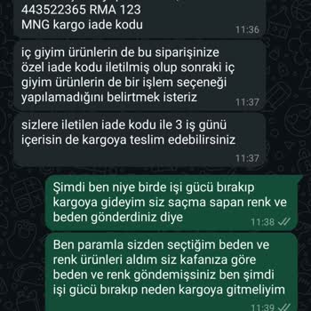 Yanlış Beden Ve Renk Gönderimi Müşteriyi Mağdur Etti