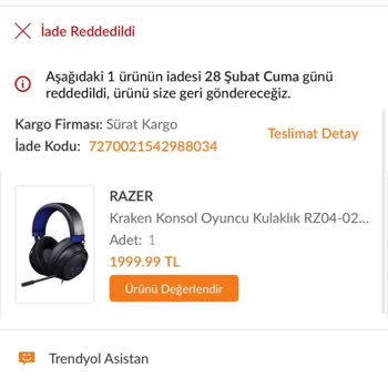 Trendyol'dan Gelen Hediye Kulaklık İade Sorunu