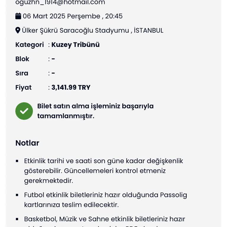 Bilet Teslimatı Sorunu