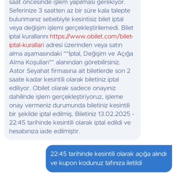 İptal Edilen Biletin Yanlış İadesi Ve Yetersiz Müşteri Hizmetleri