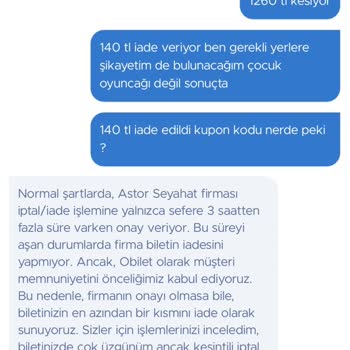 İptal Edilen Biletin Yanlış İadesi Ve Yetersiz Müşteri Hizmetleri