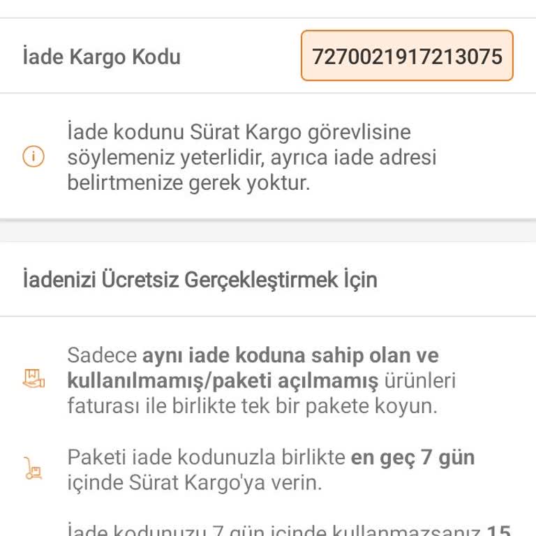 Sürat Kargo'nun İade Sürecindeki Sıkıntıları