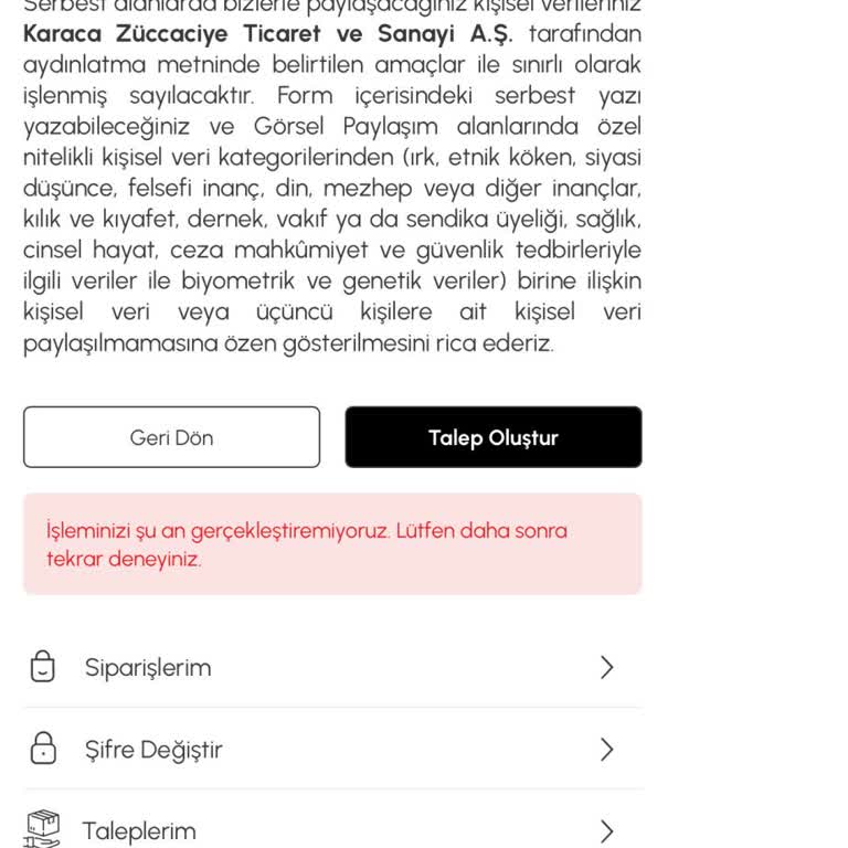 Müşteri Hizmetleri Ve İade Kodu Sorunu