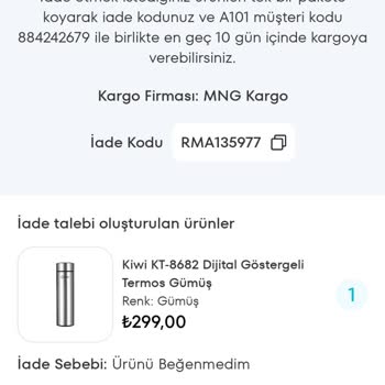 Paslı Ve Kusurlu Ürün Teslimatı