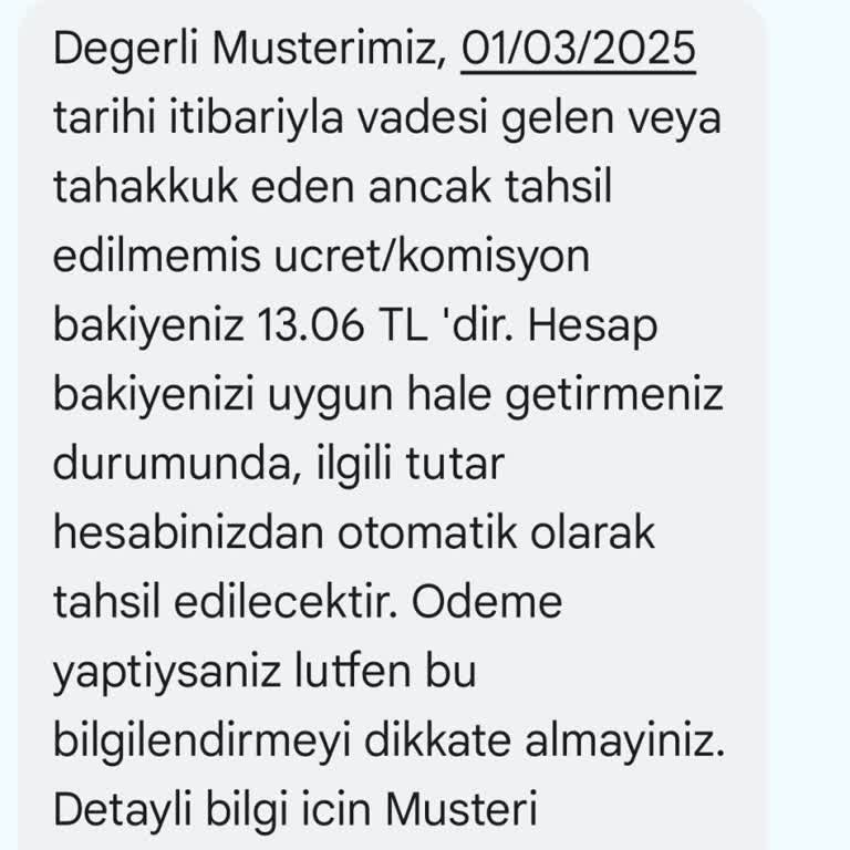 Kapattığım Hesaptan Alınan Komisyon Ücreti Şoku