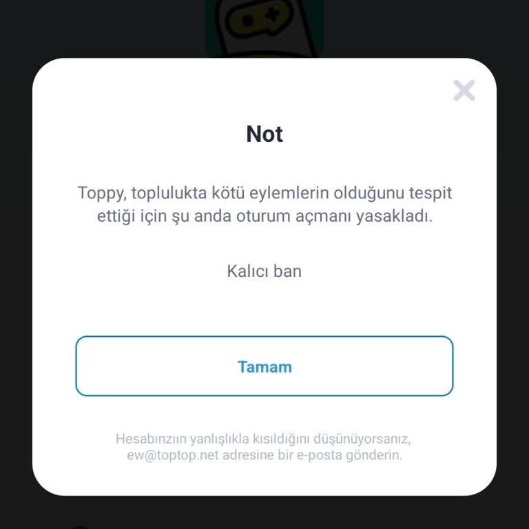 Toptop Uygulamasına Giriş Sorunu