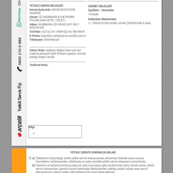 Arçelik Kurutma Makinesi Gürültü Sorunu Ve Servis Çözüm Eksikliği