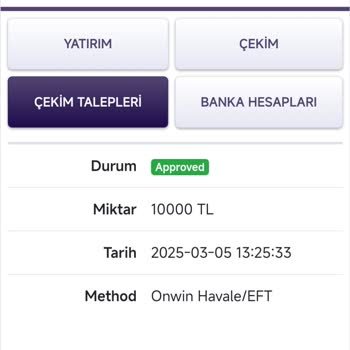 Onwin Sitesinde Para Çekim Sorunu